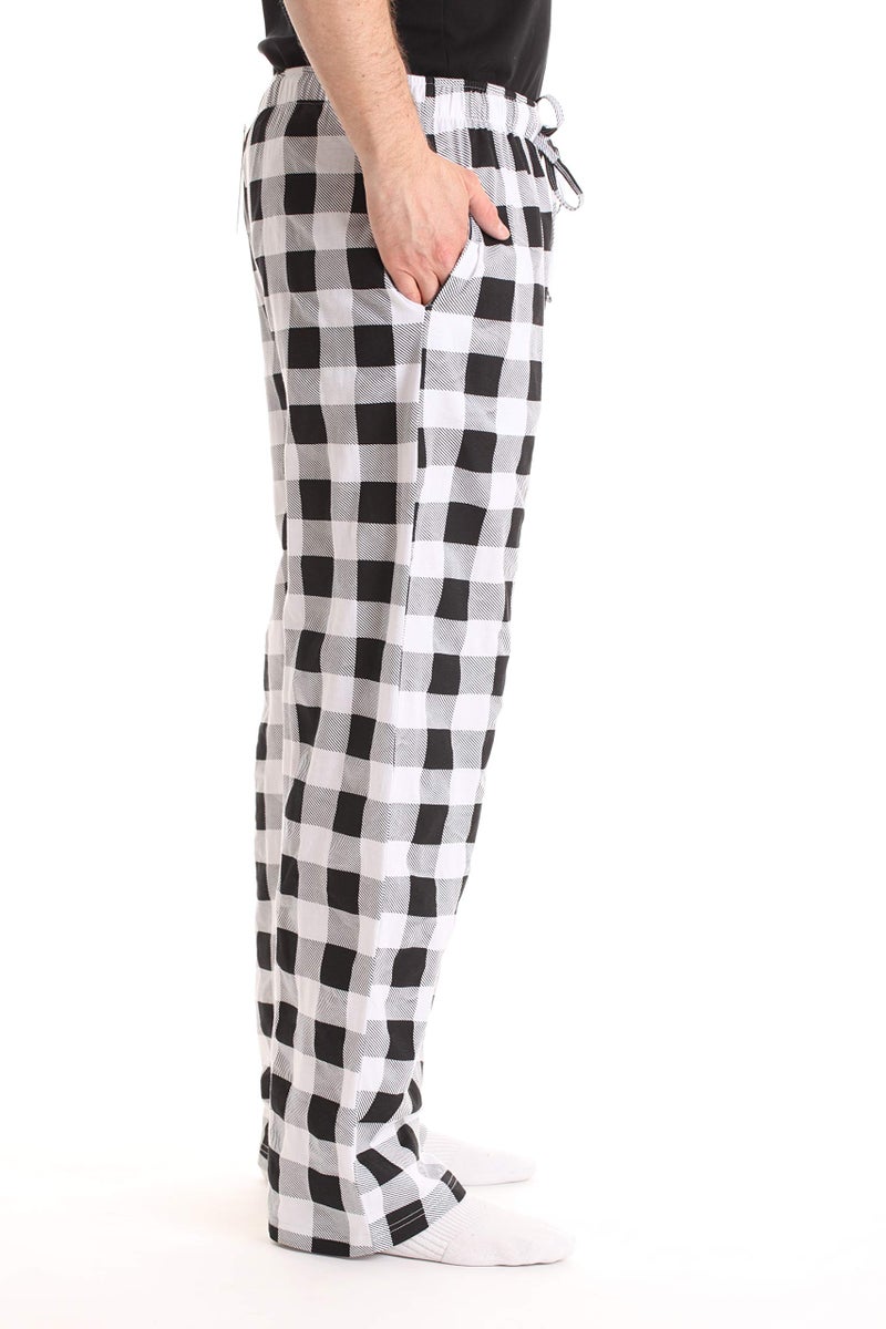 At The Buzzer Mens Buffalo Plaid Pajama Pant 14505-1B-WHT-2XL - Image 2